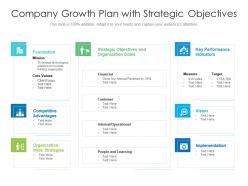 Company growth plan with strategic objectives