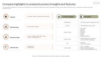 Company Highlights To Analyze Business Improving Client Experience And Sales Strategy SS V