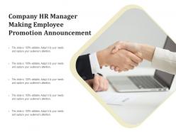Company hr manager making employee promotion announcement