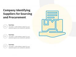 Company Identifying Suppliers For Sourcing And Procurement