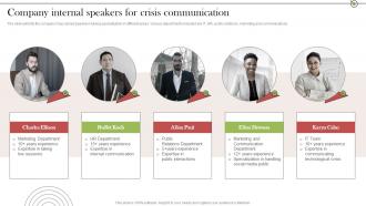 Company Internal Speakers For Crisis Communication Stages For Delivering