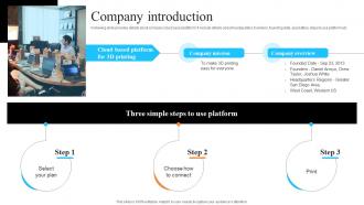Company Introduction 3d Printing Company Fundraising Pitch Deck