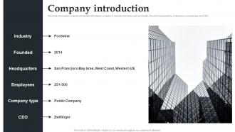 Company Introduction Allbirds Investor Funding Elevator Pitch Deck