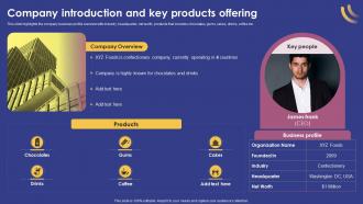 Company Introduction And Key Products Offering Marketing Strategy For Product