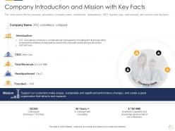 Company introduction and mission with key facts identifying new business process company