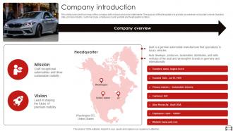 Company Introduction Audi Company Investor Funding Elevator Pitch Deck