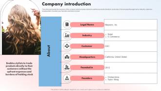 Company Introduction Beauty Supplies Provider Investor Funding Elevator Pitch Deck