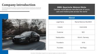 Company Introduction BMW Investor Funding Elevator Pitch Deck