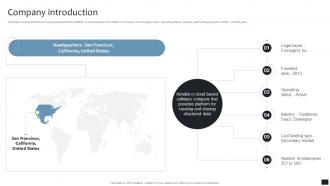 Company Introduction Data Structure Software Company Investor Pitch Deck