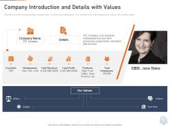 Company introduction details ppt infographic template icon