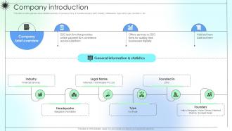 Company Introduction Digital Wallet And Shopping Services Provider Investor Funding Ppt Sample