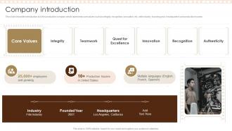 Company Introduction Film Studio Company Profile Ppt Themes