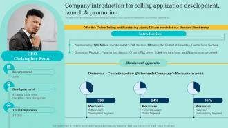 Company Introduction For Selling Application Development E Commerce Application Development