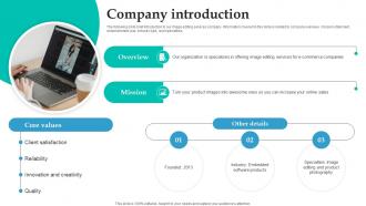 Company Introduction Fundraising Pitch Deck For Image Editing Company