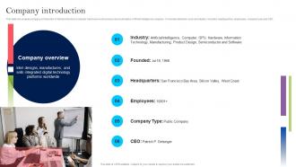 Company Introduction Intel Investor Funding Elevator Pitch Deck