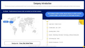 Company Introduction Ovation Investor Funding Elevator Pitch Deck