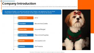 Company Introduction Pet Care Company Fundraising Pitch Deck