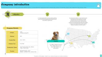 Company Introduction Pet Care Service Application Pitch Deck