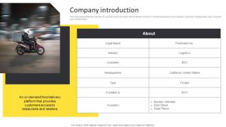 Company Introduction Postmates Investor Funding Elevator Pitch Deck