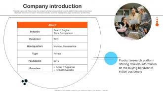 Company Introduction Pricebaba Investor Funding Elevator Pitch Deck