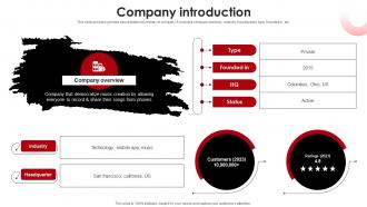 Company Introduction Rap Music Production Company Investor Funding Elevator Pitch Deck