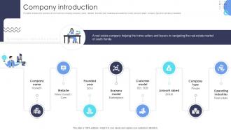 Company Introduction Real Estate Brokerage Investor Funding Elevator Ppt Slide