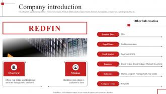 Company Introduction Redfin Investor Funding Elevator Pitch Deck