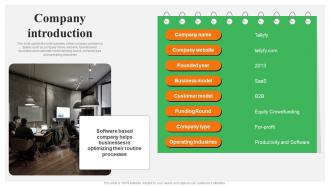 Company Introduction Tallyfy Investor Funding Elevator Pitch Deck