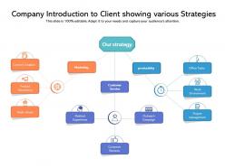 Company introduction to client showing various strategies