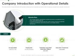 Company introduction with operational details routes to inorganic growth ppt introduction