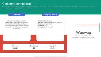 Company Introduction Woowup Investor Funding Elevator Pitch Deck