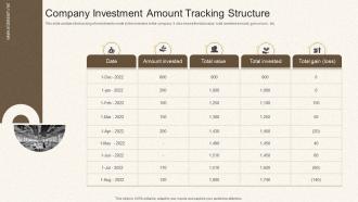 Company Investment Amount Tracking Structure
