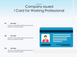 Company issued i card for working professional