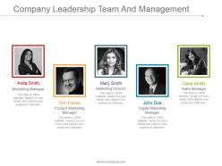 Company leadership team and management ppt examples