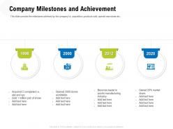 Company milestones and achievement m3319 ppt powerpoint presentation show ideas