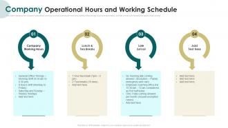 Company Operational Hours And Working Schedule Induction Program For New Employees