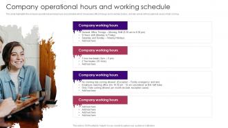 Company Operational Hours And Working Schedule Staff Induction Training Guide