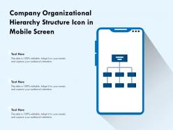 Company organizational hierarchy structure icon in mobile screen