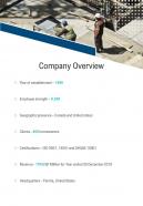 Company Overview Contractor Services Proposal One Pager Sample Example Document