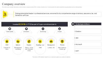 Company Overview Ernst And Young Company Profile CP SS