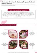 Company Overview For Business Proposal For Event Floral Company One Pager Sample Example Document