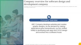 Company Overview For Software Design And Development Design For Software A Playbook