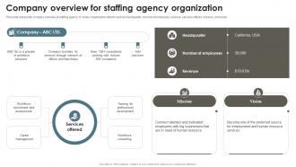 Company Overview For Staffing Agency Recruitment Agency Effective Marketing Strategy SS V