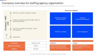 Company Overview For Staffing Recruitment Agency Advertisement Strategy SS V