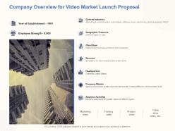 Company overview for video market launch proposal ppt powerpoint layouts