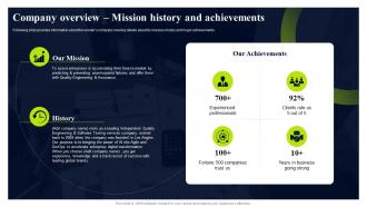 Company Overview Mission History And Achievements Sample Asset Valuation Report Branding