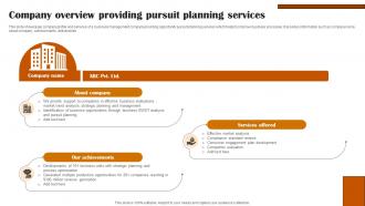 Company Overview Providing Pursuit Planning Services