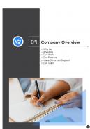 Company Overview Public Support Service Proposal One Pager Sample Example Document