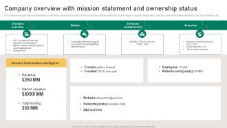 Company Overview With Mission Statement And Implementation Guidelines For Sales MKT SS V