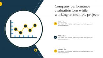 Company Performance Evaluation Icon While Working On Multiple Projects